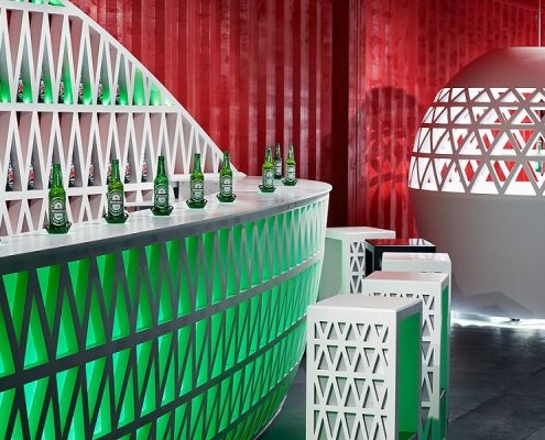 Heineken pop-up city lounge Corian