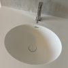 Ovale Solid Surface spoelbak - Incollato Oval - Corian Neutral Aggregate achterwand - top