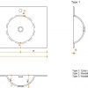Solid Surface wastafelblad op maat - CORA Creato Round dubbel